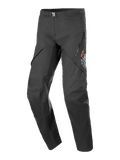 Alpinestars AMT-8 Stretch Drystar XF motorbroek, zwarte touringbroek voor de motor, met ventilatieopeningen met rits op de dijen, oranje ster-logo, verstelbare taillegesp en versterkte kniepanelen, duurzame stretch prestatiestof