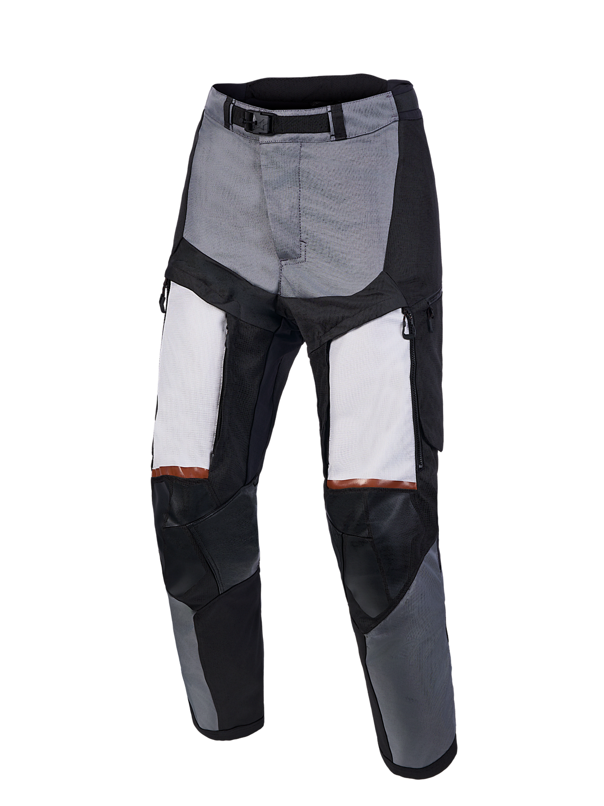 Alpinestars Harok V2 Drystar broek, adventure motorbroek, donkergrijs en ijsgrijs met zwart, CE-gecertificeerde kniebescherming, waterdichte textielconstructie met ventilatieopeningen op de dijen