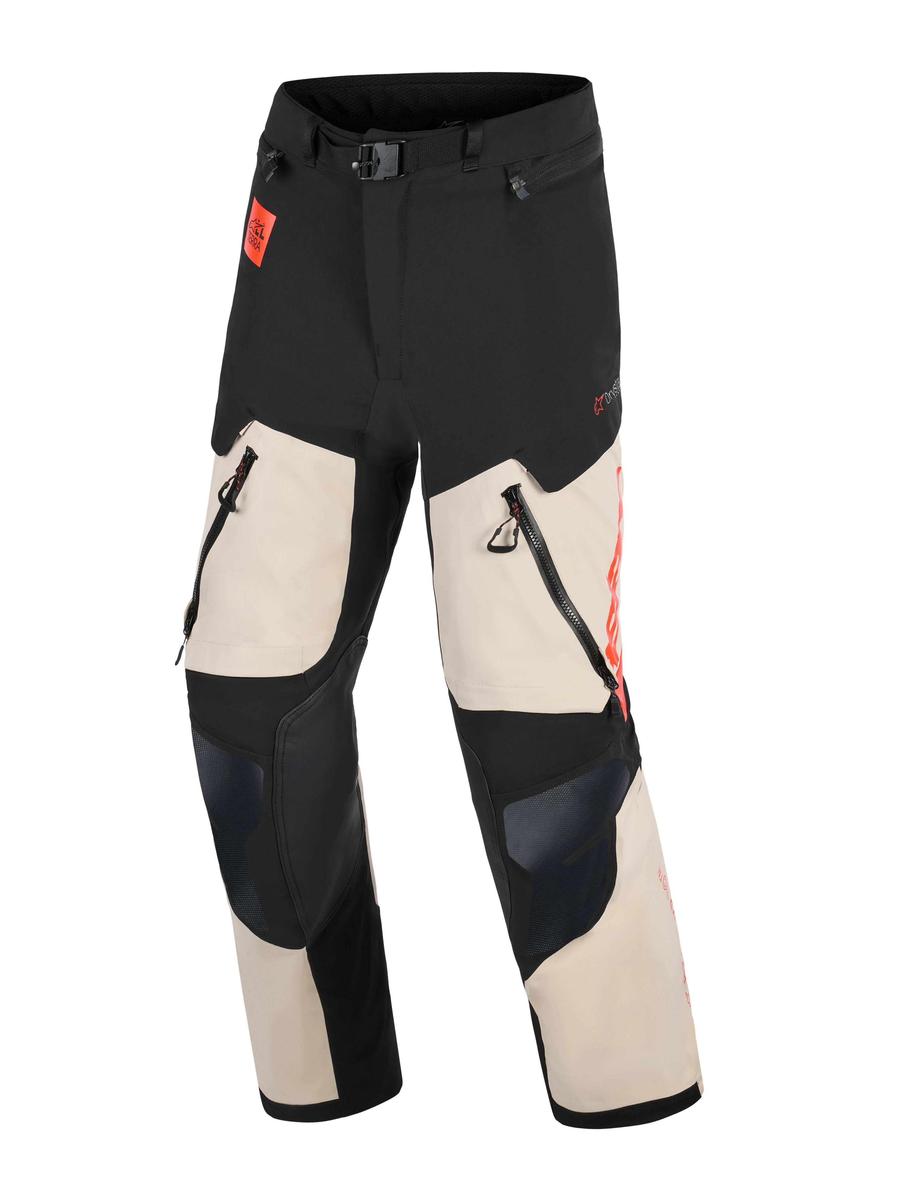 Alpinestars Halo Pro Drystar® XF gelamineerde broek, heren adventure motorbroek, mastiekzwart en zwart, CE-gecertificeerde AA waterdichte textiel broek met directe ventilatie