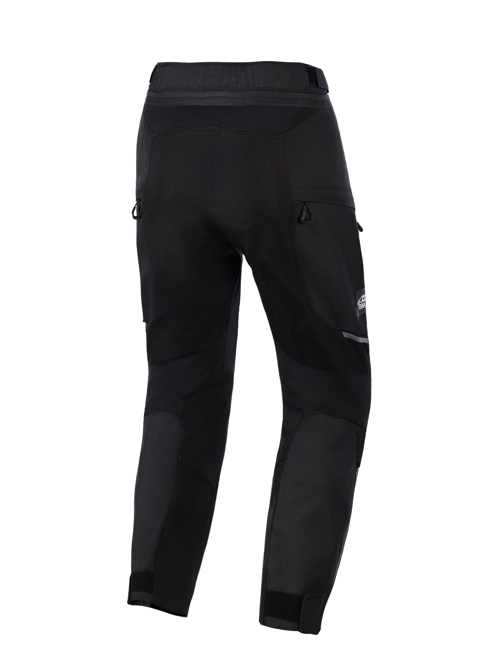 Alpinestars Cusco Drystar® Pants, adventure motorbroek, zwart, achteraanzicht met ritsventilatie en stretchpanelen, duurzame textielconstructie met reflecterende accenten