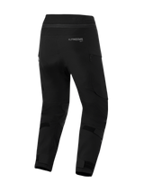 Alpinestars Andes Pro Drystar® XF Pants - Short, Black motorcycle pants, Rear view featuring Alpinestars branding, adjustable velcro straps on the calves and ankles, zippered vents, and durable textile construction for adventure touring.
