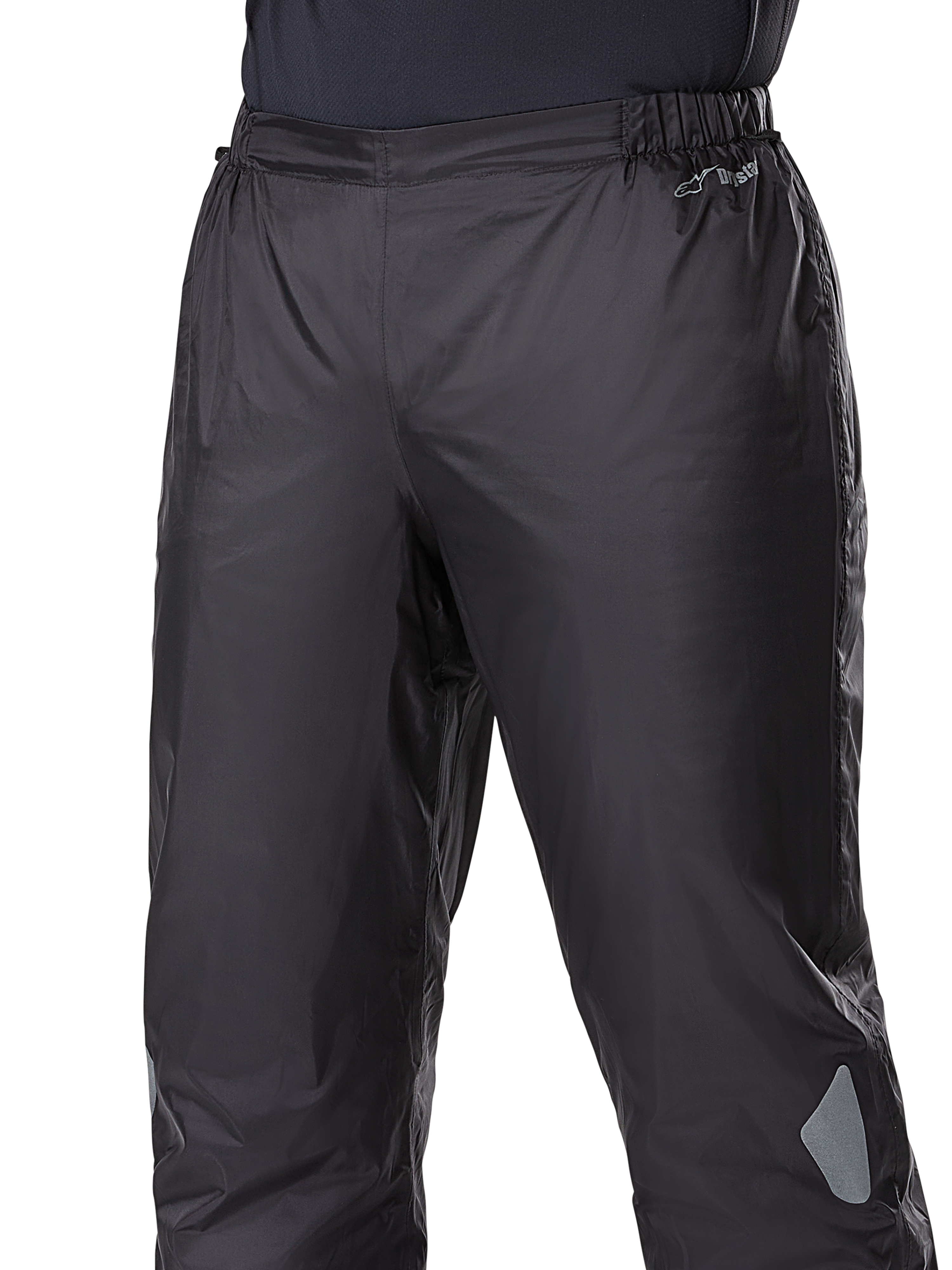Alpinestars Bogotá Pro Drystar® 3 Seizoenen Broek, waterdichte Drystar® voering, zwart, lichtgewicht textielconstructie met elastische tailleband, voorzien van Drystar-branding en reflecterende details voor adventure touring.