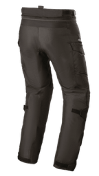 Alpinestars Andes V3 Drystar® broek, motor adventure touring broek, zwart, achteraanzicht, met cargozakken, verstelbare taille- en kniebanden en verbindingsrits voor jassen, duurzame textielconstructie