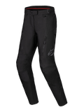 Alpinestars Stella ST-1 waterdichte broek, dames adventure touring motorbroek, zwart, met voorzakken met rits, versterkte kniepanelen en reflecterend Alpinestars-logo op het bovenbeen, waterdichte textielconstructie met voorgevormde broekspijpen