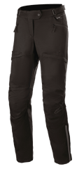 Alpinestars Stella AST-1 V2 waterdichte broek, dames motor touring broek, zwart, met handzakken met rits, versterkte kniepanelen, verstelbare tailleband en reflecterende accenten.