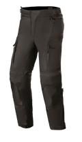 Alpinestars Stella Andes V3 Drystar motorbroek voor dames, zwarte touringbroek, waterdichte en ademende textielconstructie, versterkte knie- en dijpanelen, ventilatieopeningen op de dijen met rits, cargozakken, verstelbare tailleband voor adventure rijden.
