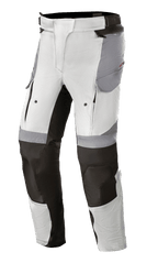 Alpinestars Stella Andes V3 Drystar® motorbroek, adventure touring damesbroek, Ice Gray en Dark Gray, met ventilatieopeningen met rits aan de voorzijde, cargozakken en versterkte knieën, ontworpen voor touring in alle weersomstandigheden