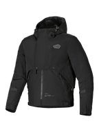 Alpinestars Mootant Waterproof Parka, men's urban motorcycle jacket in black with an integrated hood and modular design, CE certified