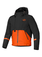 Alpinestars Mootant Waterdichte Parka, heren motorjas met capuchon, zwart en oranje, modulair 4-seizoenen ontwerp met CE-gecertificeerde bescherming