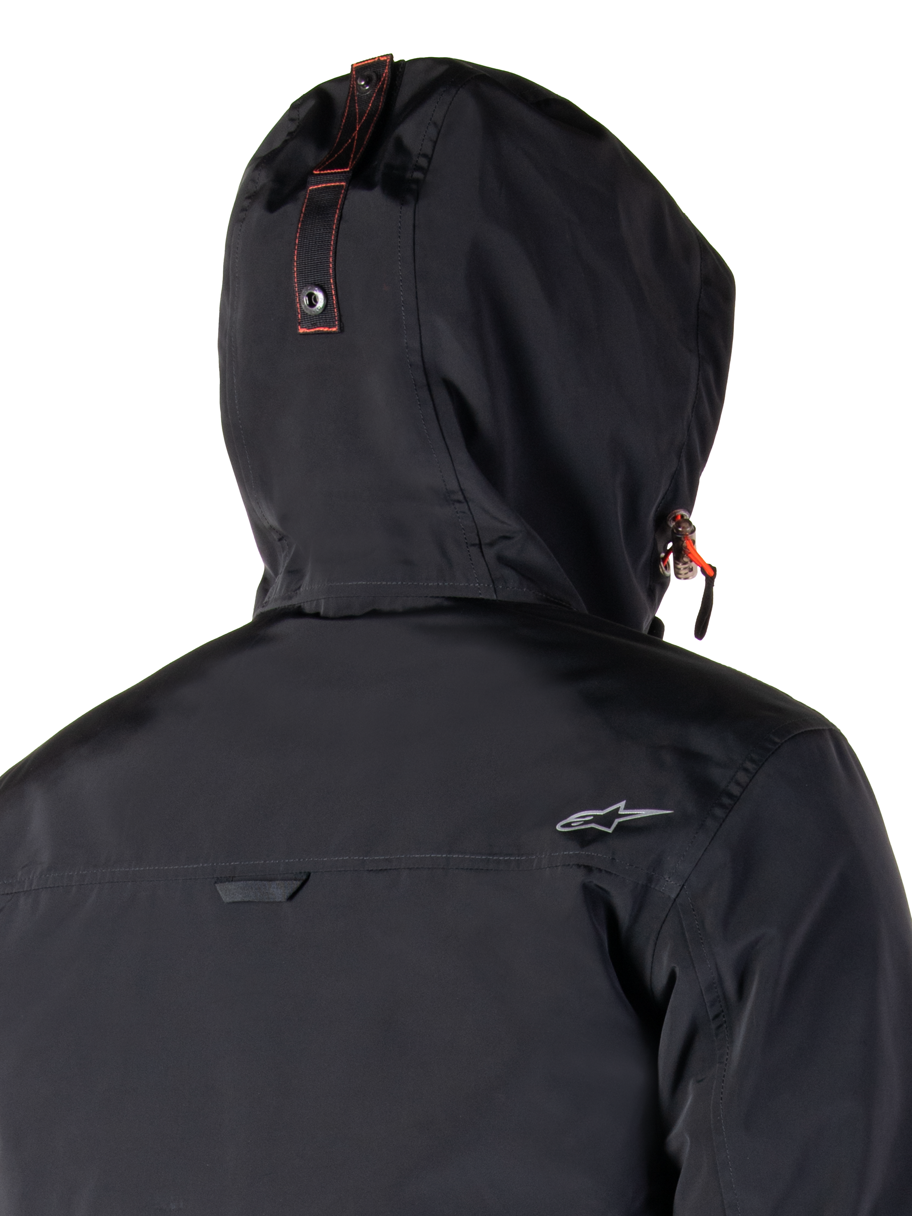 Alpinestars Mootant Waterproof Parka, motorjas, Spicy Orange en Black, met een modulair 4-seizoenen ontwerp, afneembare capuchon, utilitaire militaire stijl en waterdichte textielconstructie voor rijden in alle weersomstandigheden.