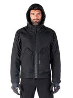 Alpinestars Morush waterdichte parka, zwarte urban herenmotorjas, textiel met stormbestendige capuchon.