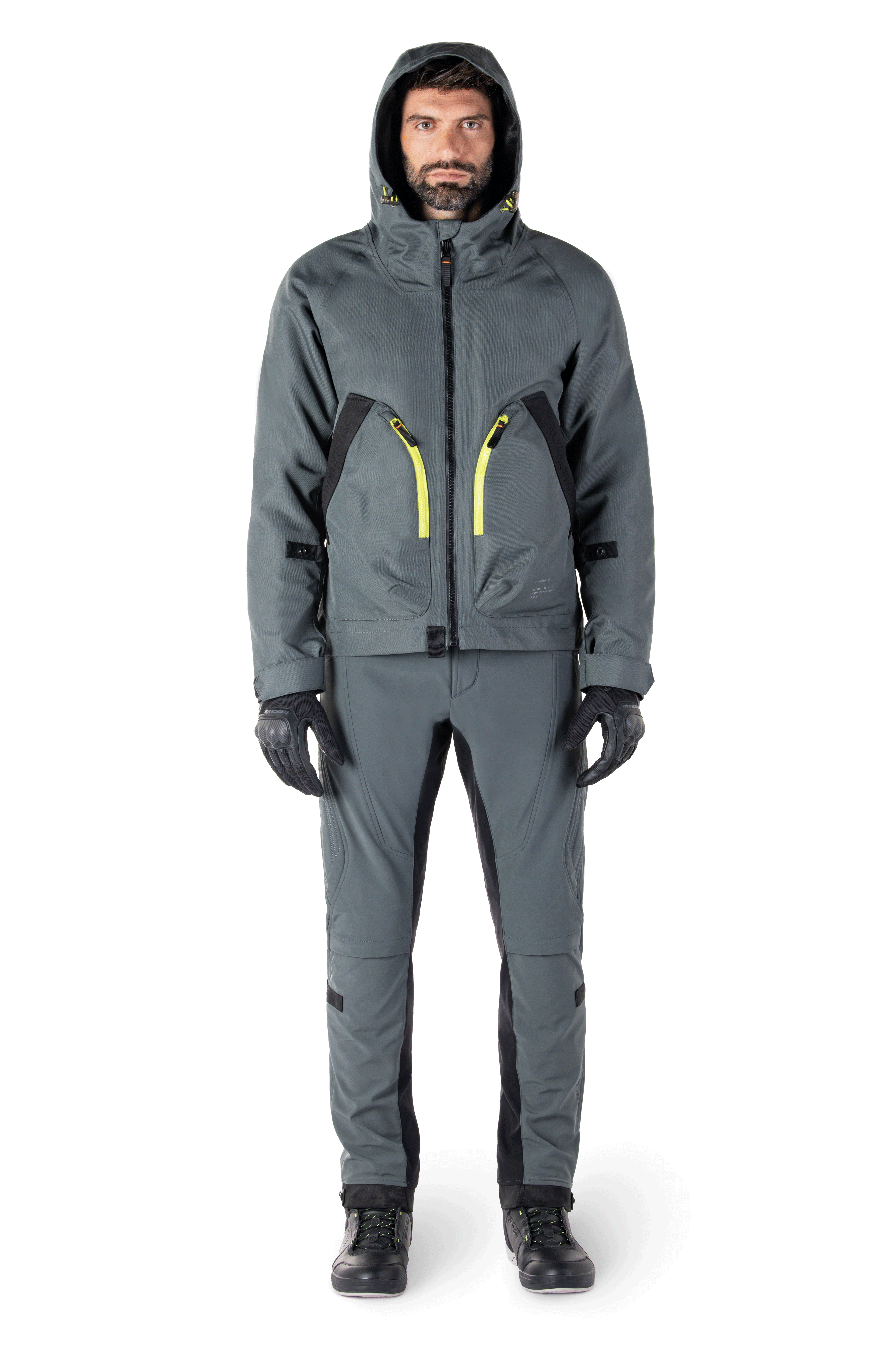 Alpinestars Morush Waterproof Parka, Urban Gray motorjas, op streetwear geïnspireerd design met grote voorzakken en stormbestendige capuchon, Urban Gray textielafwerking