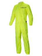 Alpinestars Hurricane V2 regenpak, waterdicht motorregenpak, geel fluo, licht en opvouwbaar ontwerp met reflecterende details