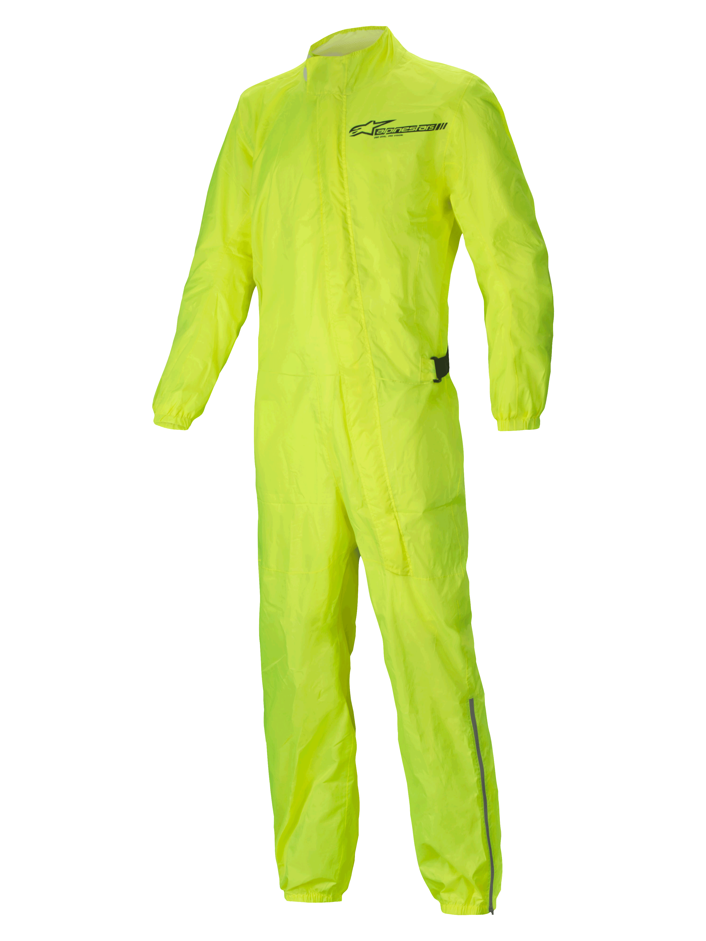 Alpinestars Hurricane V2 regenpak, waterdicht motorregenpak, geel fluo, licht en opvouwbaar ontwerp met reflecterende details