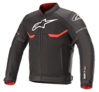 Alpinestars T-SPS Superair motorjas, textiele motorjas, zwart met felrode en witte accenten, voorzien van mesh ventilatiepanelen, wit Astars-logo op de borst en schouders, rode binnenvoering