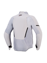 Alpinestars Aeroshell Airflow Jas, motorjas, Mid Gray Anthracite, achteraanzicht met mesh ventilatiepanelen en laserperforaties, lichtgewicht stretchtextiel met sportieve pasvorm voor prestaties bij warm weer