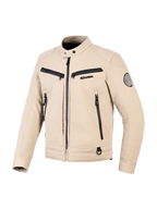 Alpinestars Bruiser Jacket, urban motorjas, tan, textielconstructie met zwarte ritsaccenten, kraag met drukknopen, meerdere functionele zakken, ronde logopatch op de mouw, hedendaags op werkkleding geïnspireerd ontwerp