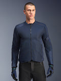 Alpinestars C-1 Air jas, blauwe herenmotorjas voor urban touring, mesh-panelen, CE-gecertificeerd, gedragen door een model.