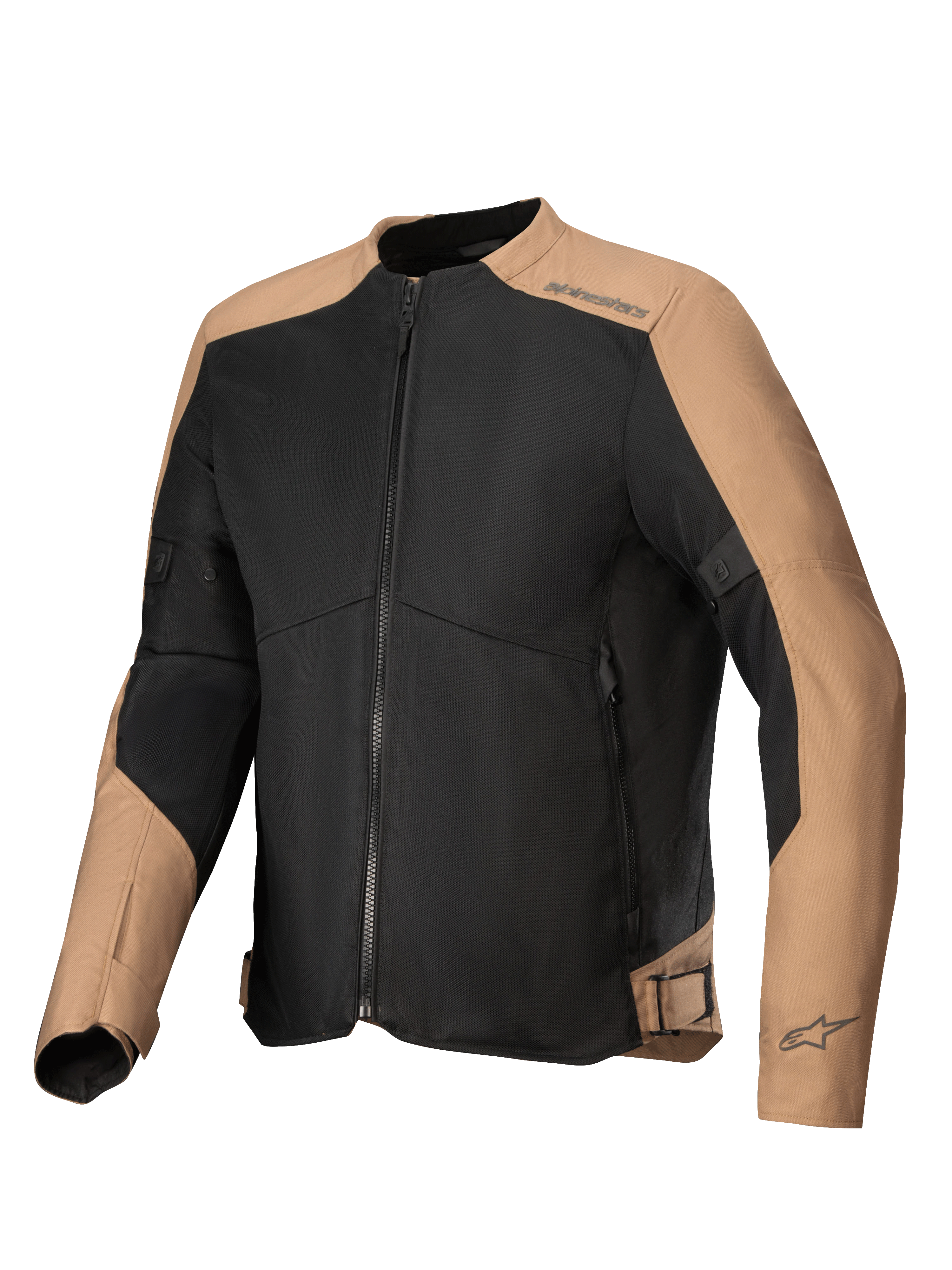 Alpinestars C-1 Air jas, heren urban motorjas, zand en zwart, textiel mesh met CE-gecertificeerde bescherming.