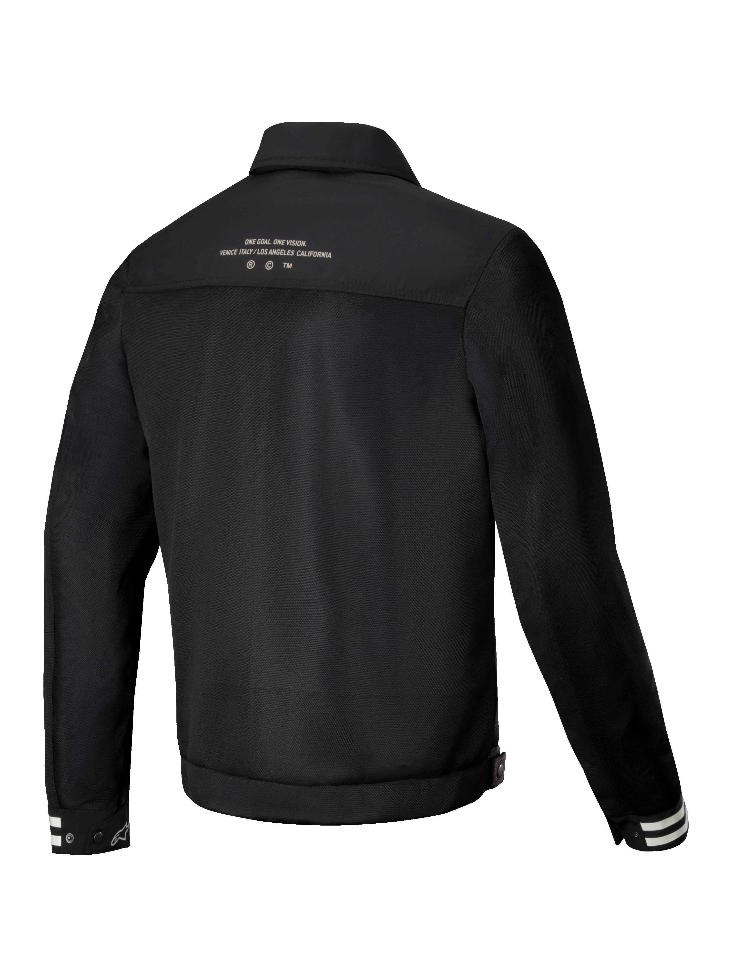 Alpinestars Ignite Air Jas, urban motorjas voor heren, zwart, achterkant met ademende mesh constructie en club-geïnspireerde graphics