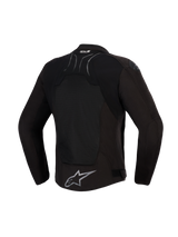 Alpinestars SMX Air Jacket, Black Anthracite, achteraanzicht, met een groot tech-mesh rugpaneel voor ventilatie, Tech-Air® Ready-branding op de bovenrug en zilveren Alpinestars-sterlogo op de onderste zoom, ontworpen voor sportief rijden in warm weer.