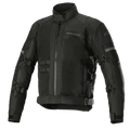 Alpinestars Crosshill Air Waterproof Jacket, motor touringjas, zwart, voorzien van grote mesh ventilatiepanelen, verstelbare banden op de armen en taille, reflecterende accenten, hoge kraag en robuuste textielconstructie met militair geïnspireerde details
