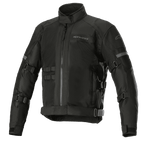 Alpinestars Crosshill Air Waterproof Jacket, motor touringjas, zwart, voorzien van grote mesh ventilatiepanelen, verstelbare banden op de armen en taille, reflecterende accenten, hoge kraag en robuuste textielconstructie met militair geïnspireerde details