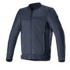 Alpinestars Luc V2 Air Jacket, urban motorjas, Navy Black, bomber-stijl ontwerp met ritssluiting aan de voorzijde, uitgebreide mesh-panelen voor optimale luchtstroom, verstelbare taillebandjes en subtiele branding op de borst