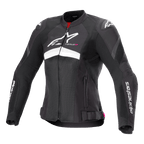 Alpinestars Stella T-GP Plus R V4 Airflow Jas, dames motorjas, zwart en wit, geventileerde textielconstructie met meshpanelen en CE-gecertificeerde bescherming