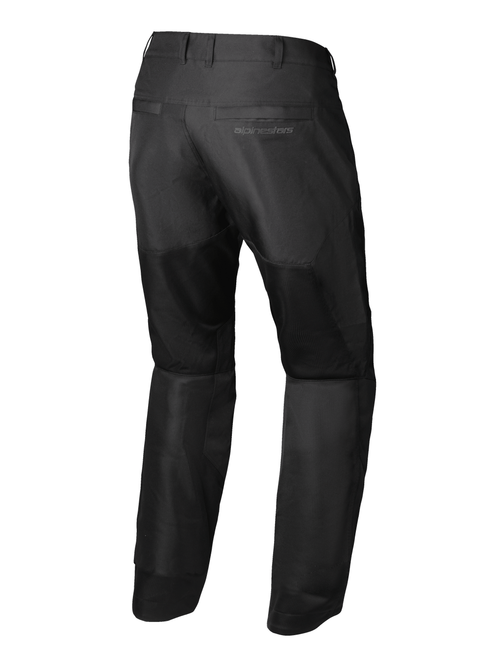 Alpinestars C-1 Air Broek, urban motorbroek voor heren, zwart, achteraanzicht met tech-mesh ventilatiepanelen en CE Class A-bescherming