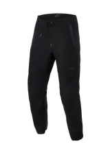 Alpinestars Aeroshell Airflow broek, zwart, lichtgewicht sport- en tourmotorbroek, voorzien van uitgebreide mesh-panelen voor ventilatie, elastische tailleband met trekkoord, voorgebogen broekspijpen en een subtiel tonaal logo op de dij.