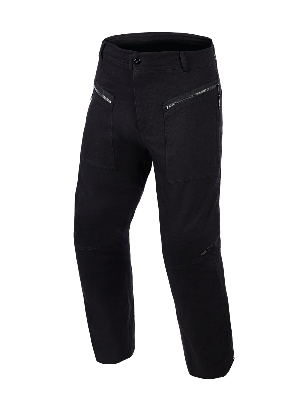 Alpinestars Flex-AST Canvas Pants Short, urban motorbroek, zwart, voorzien van voorzakken met dubbele ritssluiting, op werkkleding geïnspireerde canvasconstructie en voorgevormde kniepanelen, strak utilitair ontwerp voor bescherming en comfort tijdens het rijden