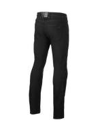 Alpinestars Cult-8 Stretch Denim Broek, heren urban motorbroek, zwart stretch denim, CE-gecertificeerd, achteraanzicht.