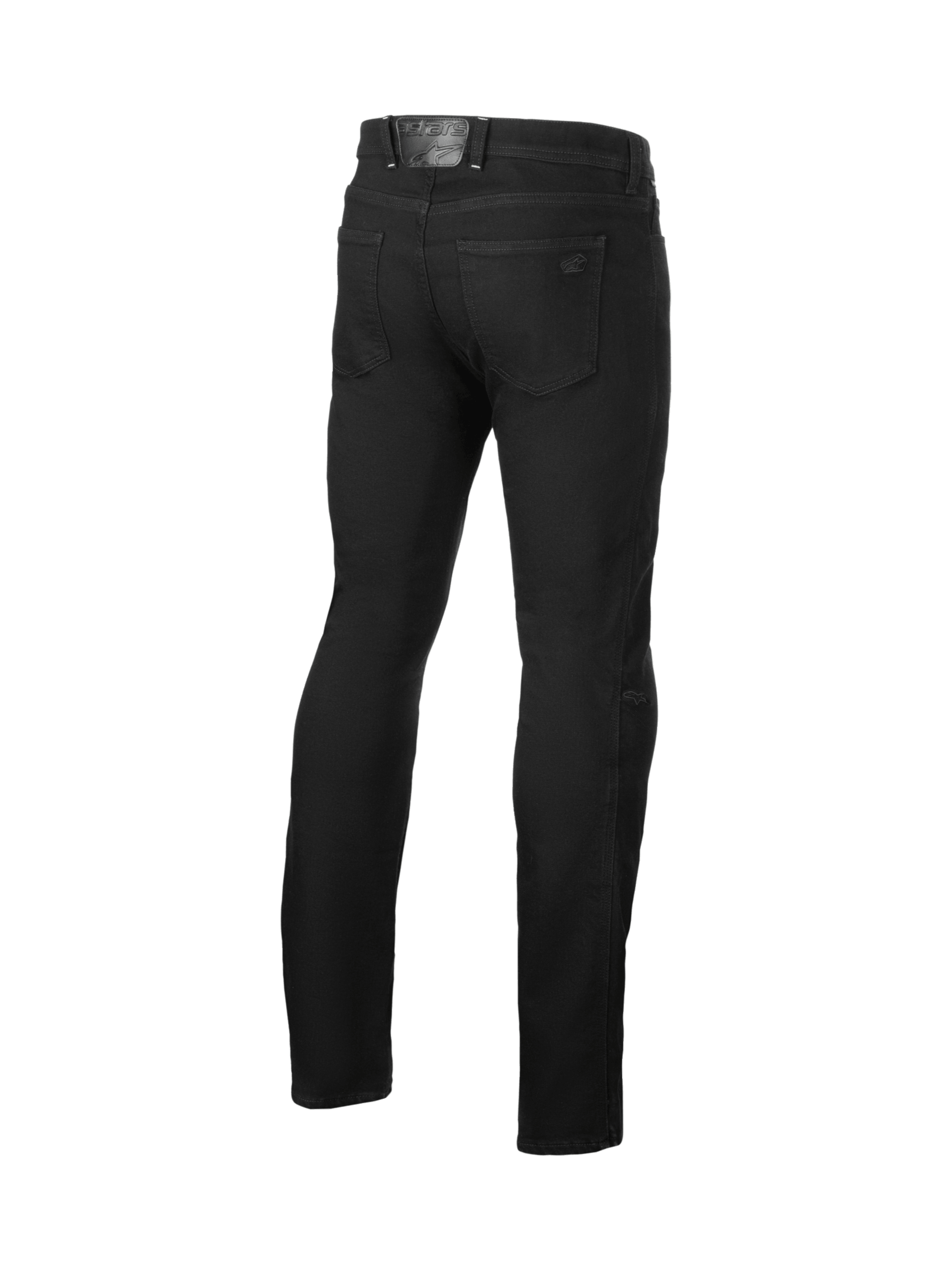 Alpinestars Cult-8 Stretch Denim Broek, heren urban motorbroek, zwart stretch denim, CE-gecertificeerd, achteraanzicht.