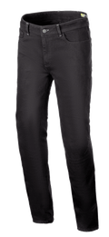 Alpinestars Cult-8 Stretch Denim broek, motorbroek, Black Rinse, relaxed regular fit met rechte pijpen, vijf-zakken ontwerp, monolaag stretchstof met ton-sur-ton stiksel, casual urban stijl