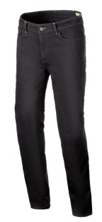 Alpinestars Cult-8 Stretch Denim broek, motorbroek, Black Rinse, relaxed regular fit met rechte pijpen, vijf-zakken ontwerp, monolaag stretchstof met ton-sur-ton stiksel, casual urban stijl