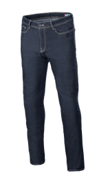 Alpinestars Cult-8 Stretch Denim broek, motorjeans, Rinse Blue, regular fit met rechte pijpen, voorzien van contrasterende stiksels, vijf-pocket ontwerp en stretch denim materiaal