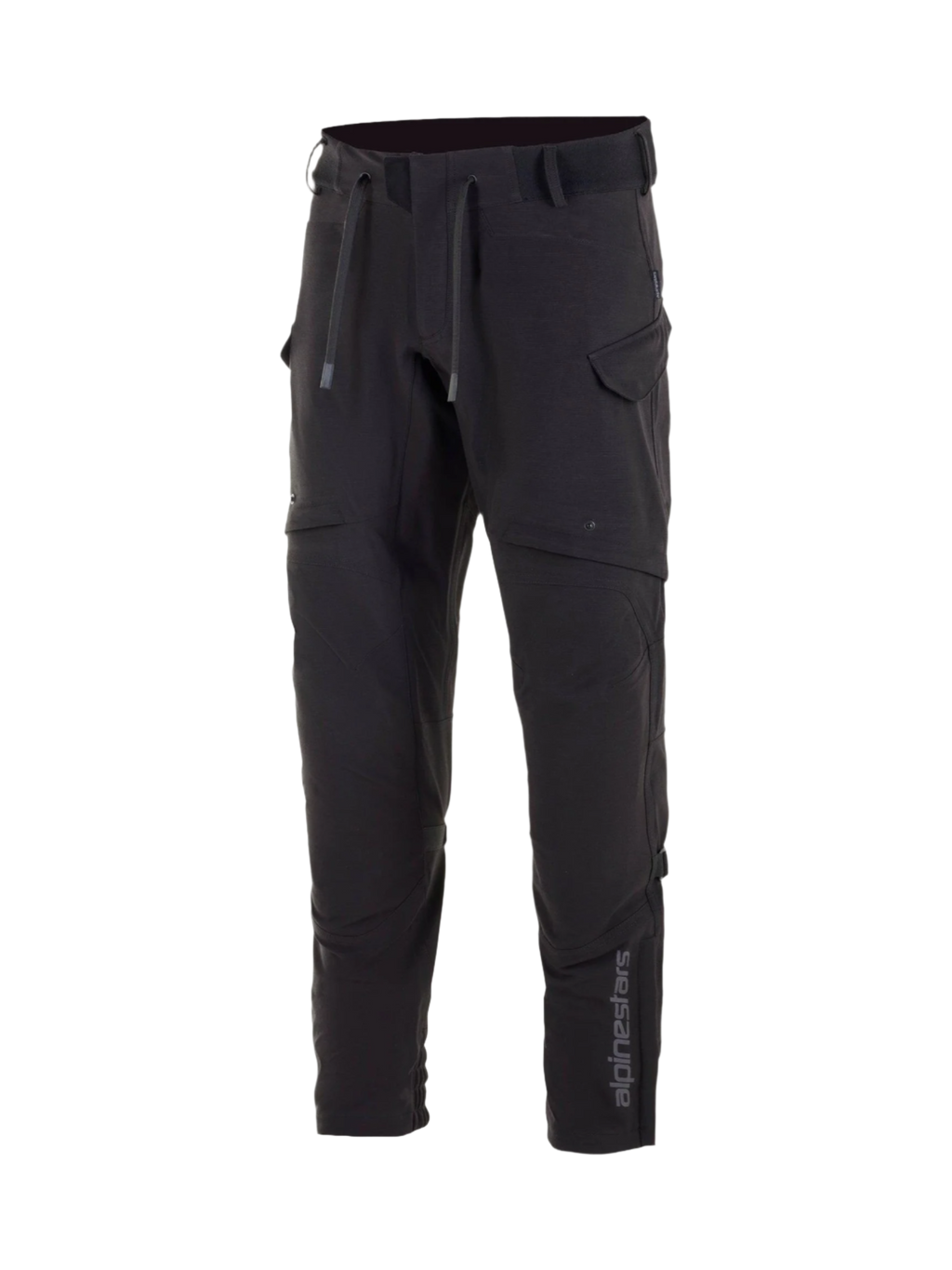 Alpinestars Juggernaut waterdichte herenmotorbroek, zwart, van softshell met Nucleon Flex Plus kniebescherming.