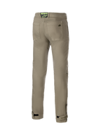 Alpinestars Stratos Regular Fit Tech Moto Broek, achterzijde, groen Cordura denim, urban motorbroek voor heren