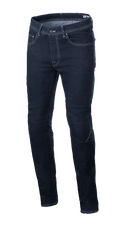 Alpinestars Radium V2 Denim broek, motorjeans, Rinse Blue, regular tapered fit, klassiek vijf-pocket ontwerp, lichte contraststiksels, duurzame stretch Cordura denim constructie