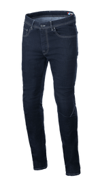 Alpinestars Radium V2 Denim broek, motorjeans, Rinse Blue, regular tapered fit, klassiek vijf-pocket ontwerp, lichte contraststiksels, duurzame stretch Cordura denim constructie
