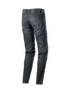 Alpinestars Sektor Standaard Fit Denim Broek, heren urban motorbroek, zwart gewassen stretch denim, met Nucleon Plus kniebeschermers.