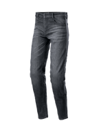 Alpinestars Sektor Standaard Fit Denim Broek, zwart gewassen herenmotorbroek met Nucleon Plus kniebeschermers.