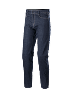 Alpinestars Sektor Regular Fit Denim Pants, urban motorcycle riding jeans in dark blue with triple stitching and CE certified protection.