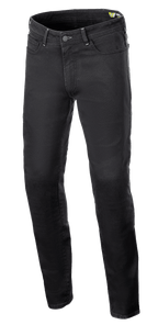 Alpinestars Copper V3 Denim broek, motorrijbroek, Black Rinse, regular pasvorm met rechte pijpen, stretch katoenen denim met tonale stiksels en ontwerp met vijf zakken, beschermende stedelijke rijkleding