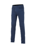 Alpinestars Cerium Tech Stretch Moto Denim, herenmotorbroek, slim fit, blauw, stretch denim, CE-gecertificeerd.
