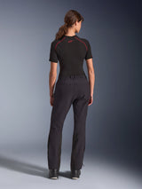 Alpinestars Woman Stella Flex-AST Explorer Pants, Black, rear view, adventure riding pants featuring stretch textile construction with ripstop reinforcements on the seat and knees, zippered lower legs, and a fitted feminine design.