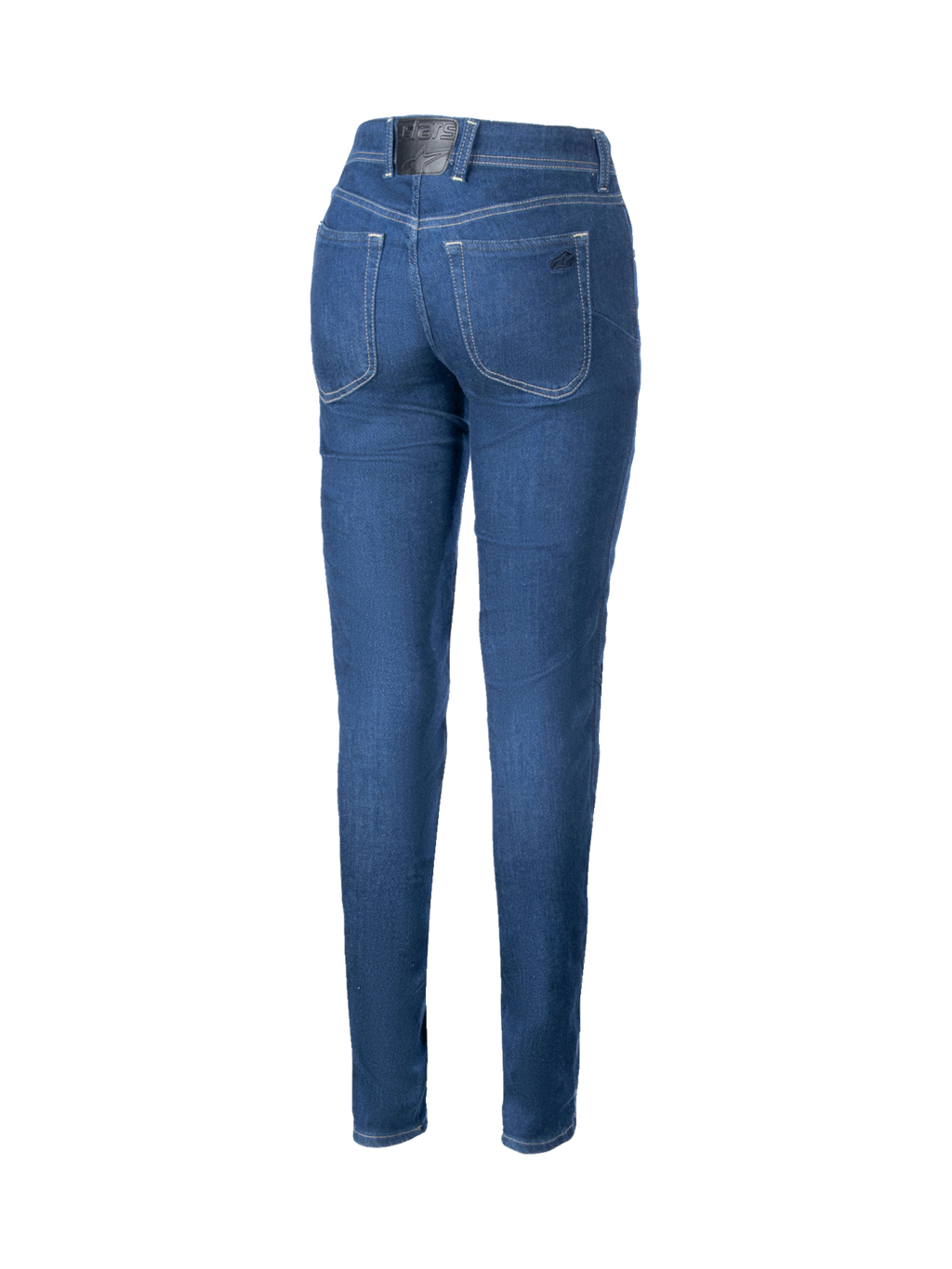 Alpinestars Daisy V3 Women's Riding Denim in Rinse Blue, featuring a slim fit, high back waist, and protective aramid reinforcement for urban motorcycle riding.