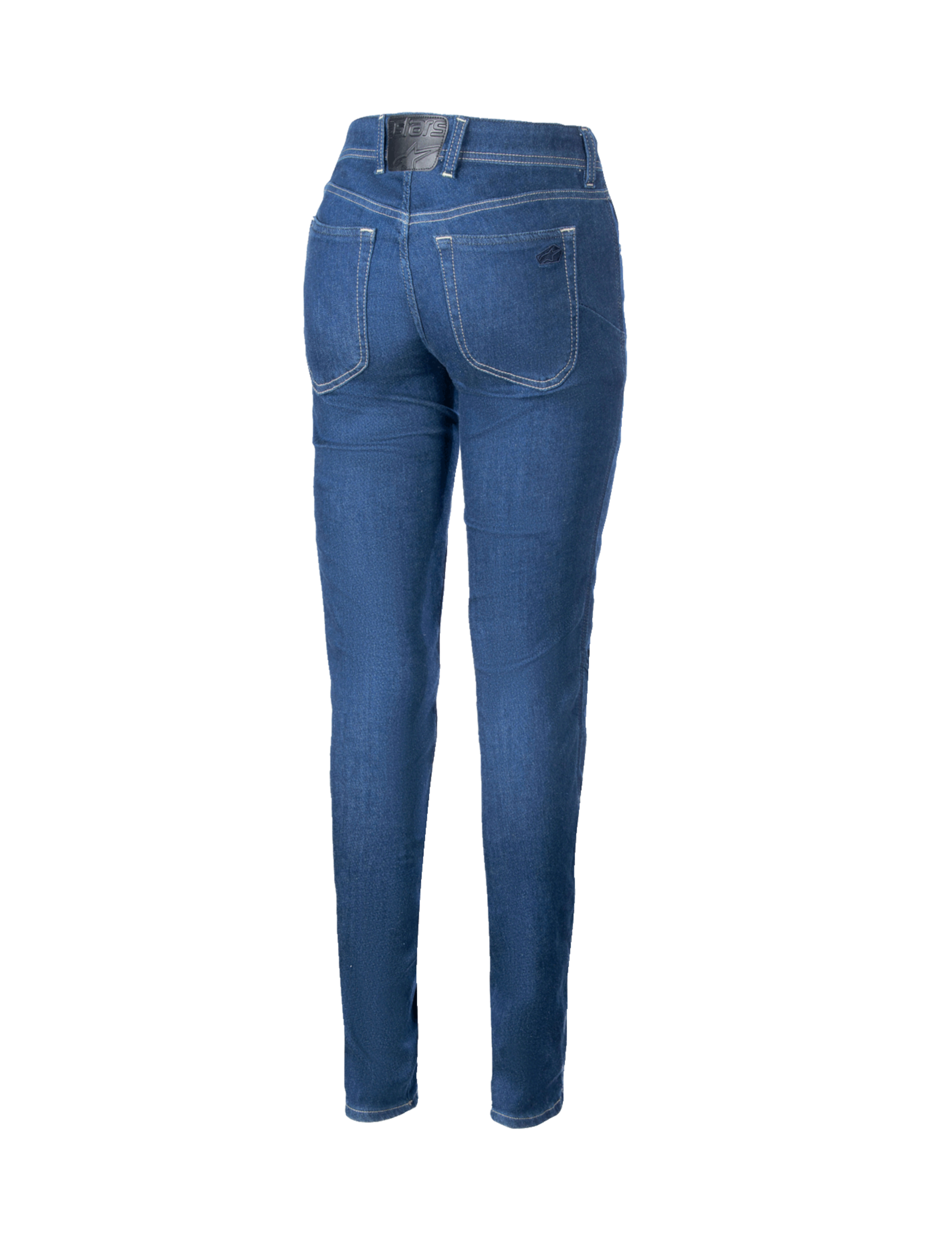 Alpinestars Daisy V3 Women's Riding Denim in Rinse Blue, featuring a slim fit, high back waist, and protective aramid reinforcement for urban motorcycle riding.