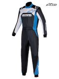 Alpinestars Atom Graphic 4 Pak, FIA-goedgekeurd herenracepak in zwart, zilver en blauw, vooraanzicht met aramidische constructie